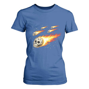 Skull Meteorite T Shirt For Women Deep Space Asteroid Meteor Shower