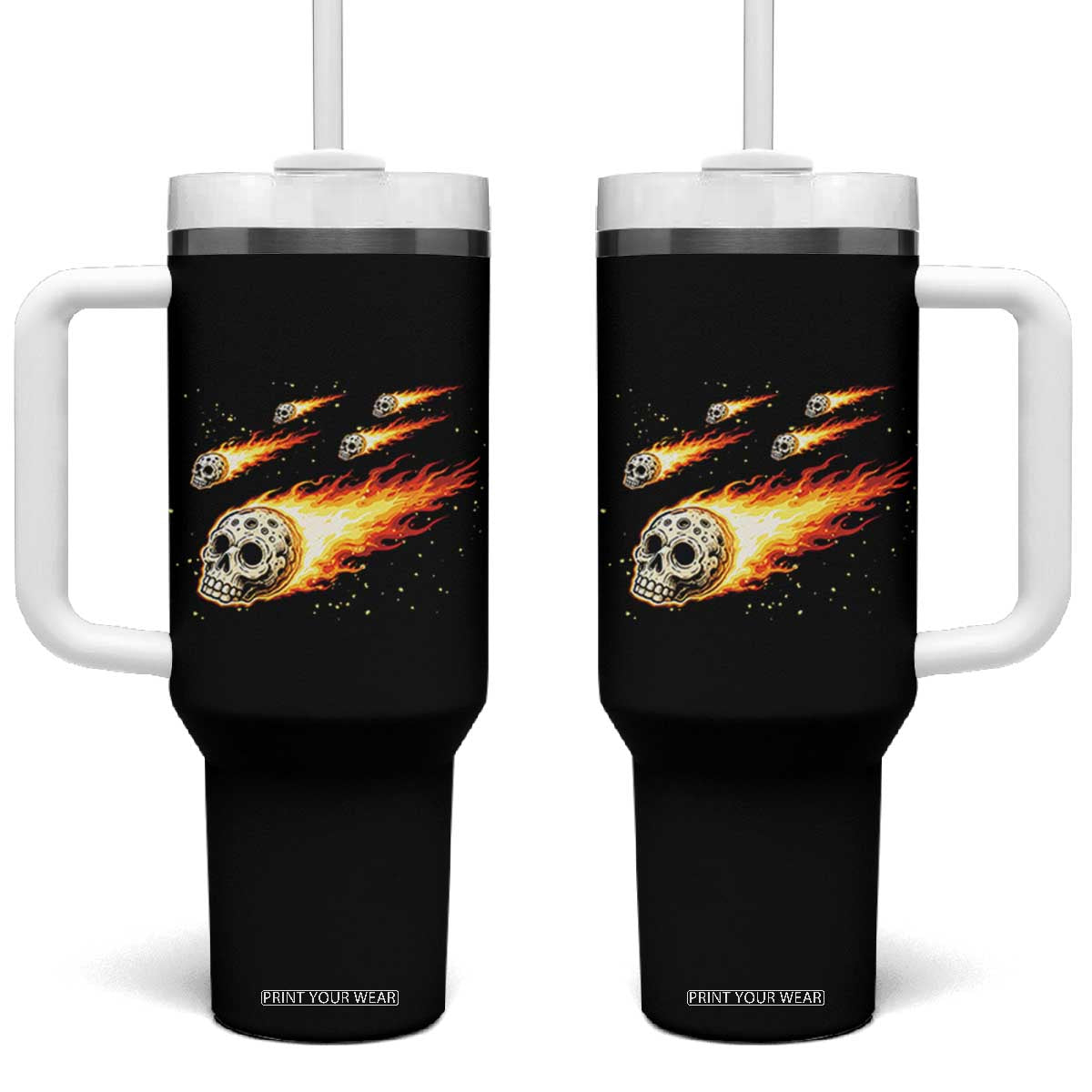 Skull Meteorite Tumbler With Handle Deep Space Asteroid Meteor Shower