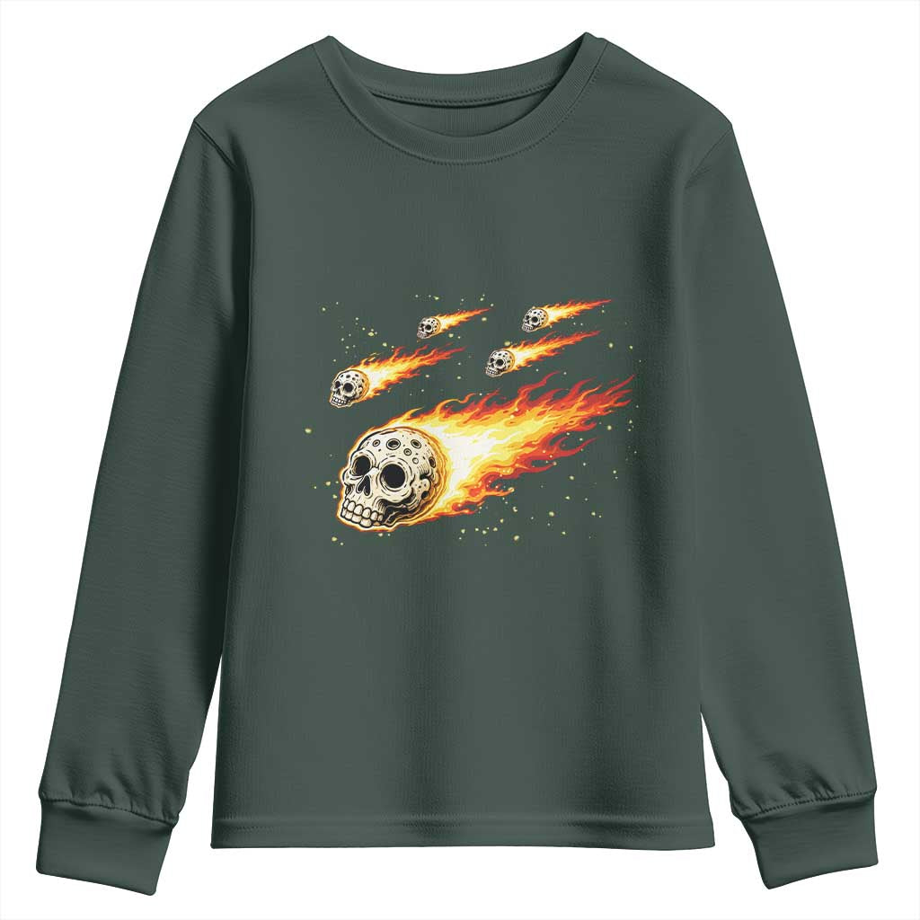 Skull Meteorite Youth Sweatshirt Deep Space Asteroid Meteor Shower