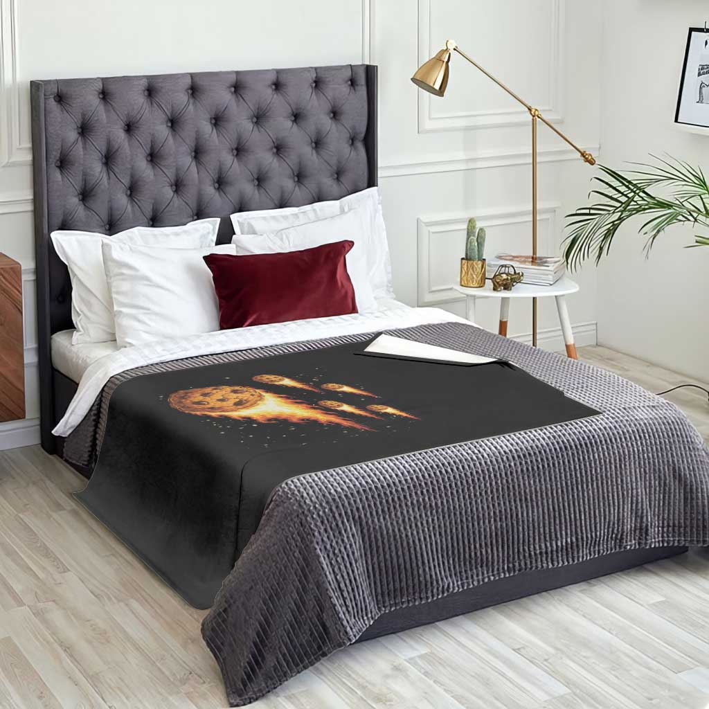 Cookie Meteor Shower Throw Blanket Funny Space Dessert