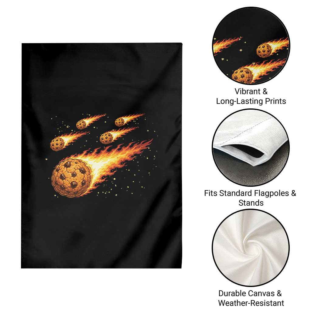 Cookie Meteor Shower Garden Flag Funny Space Dessert