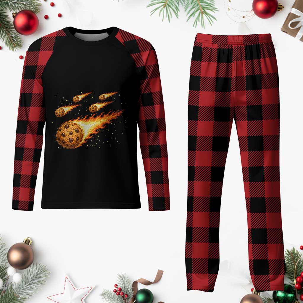 Cookie Meteor Shower Plaid Pajama Set Funny Space Dessert TS12 Buffalo Plaid Print Your Wear