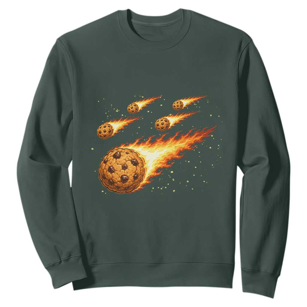 Cookie Meteor Shower Sweatshirt Funny Space Dessert