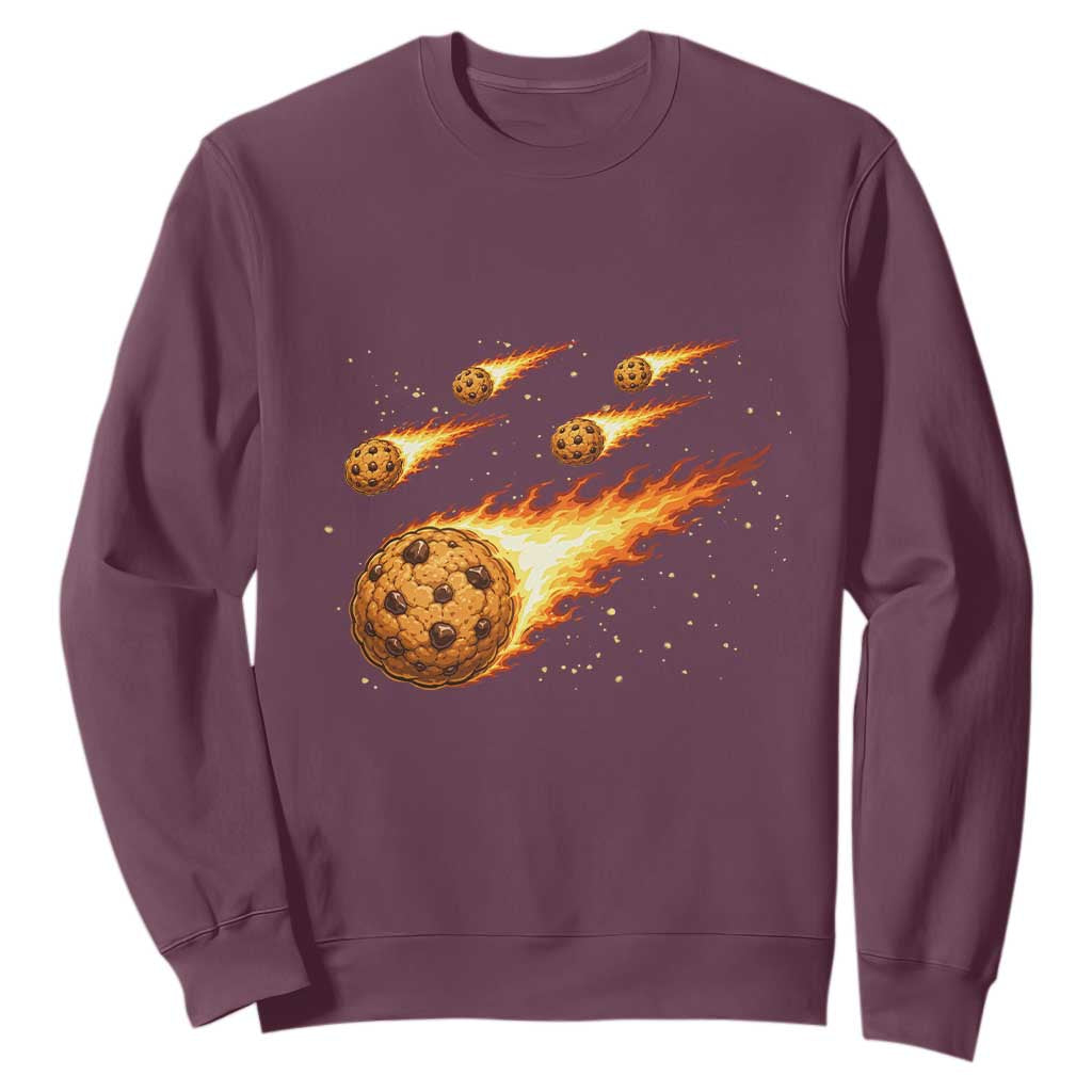 Cookie Meteor Shower Sweatshirt Funny Space Dessert