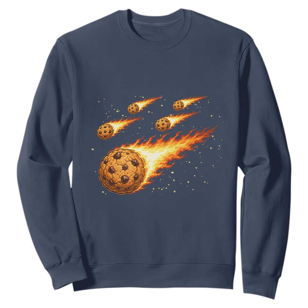 Cookie Meteor Shower Sweatshirt Funny Space Dessert