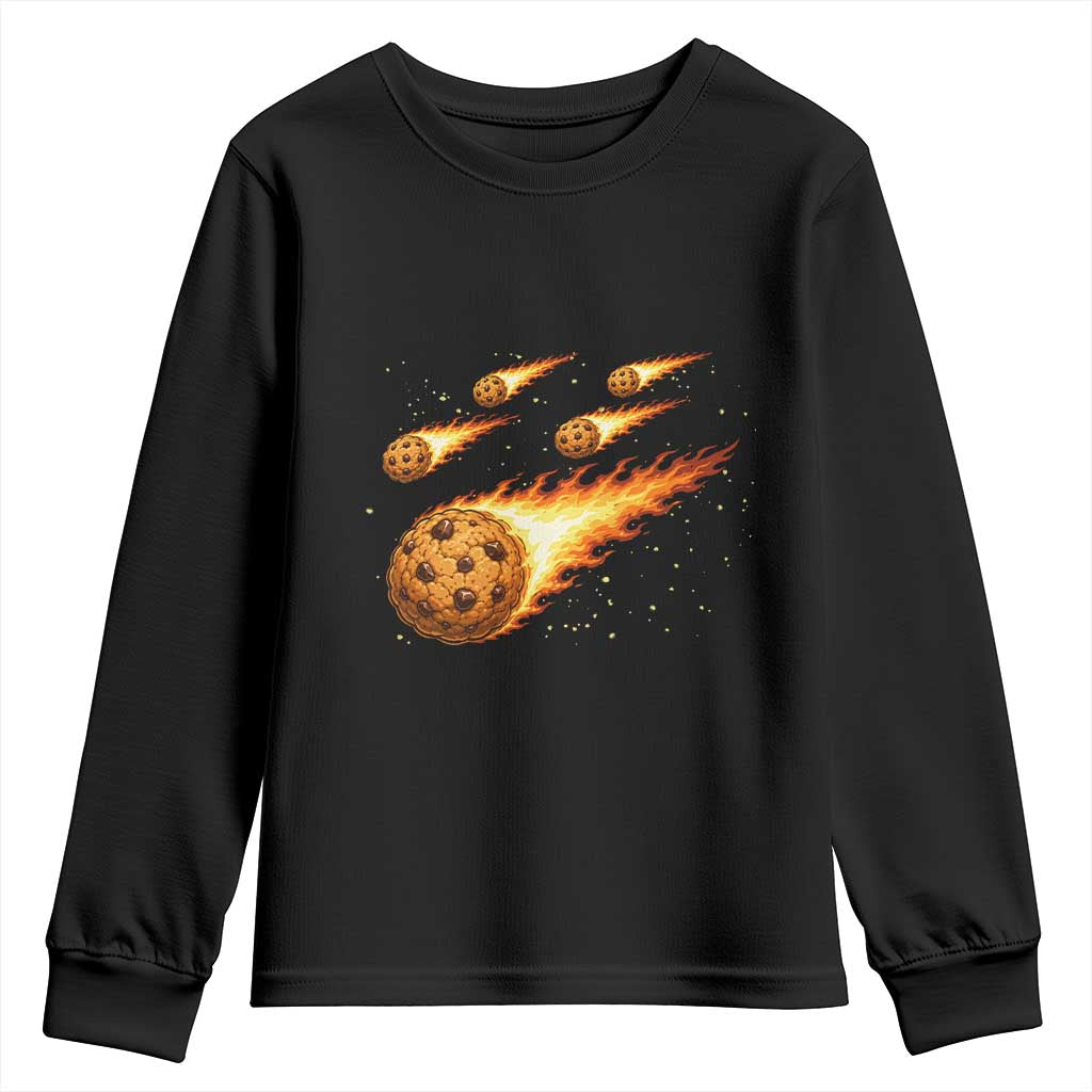 Cookie Meteor Shower Youth Sweatshirt Funny Space Dessert TS12 Black Print Your Wear