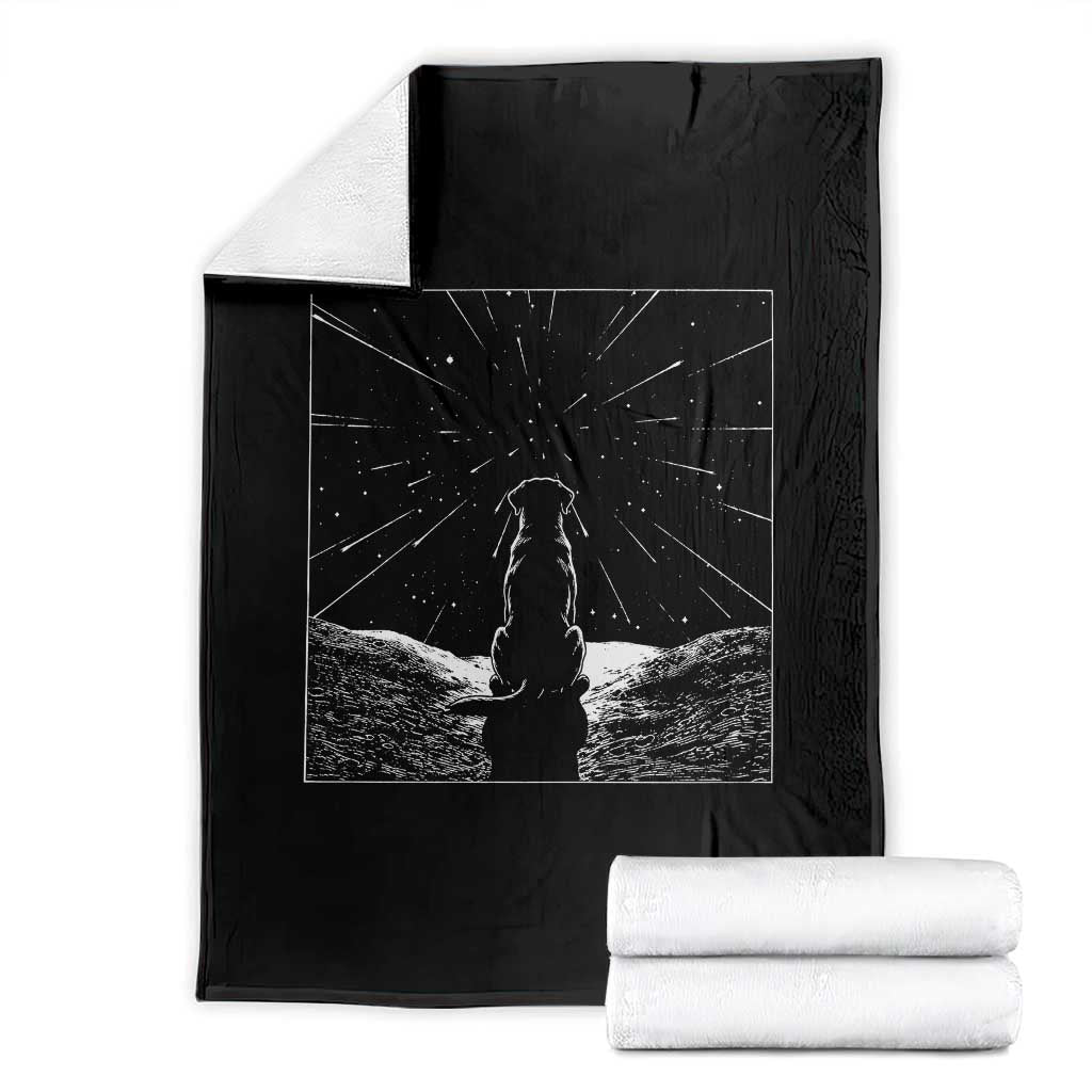 Meteor Shower Science Gift Throw Blanket Dog Watching Stars TS12 Black Print Your Wear
