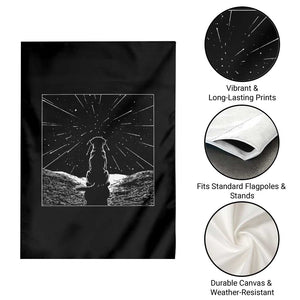 Meteor Shower Science Gift Garden Flag Dog Watching Stars