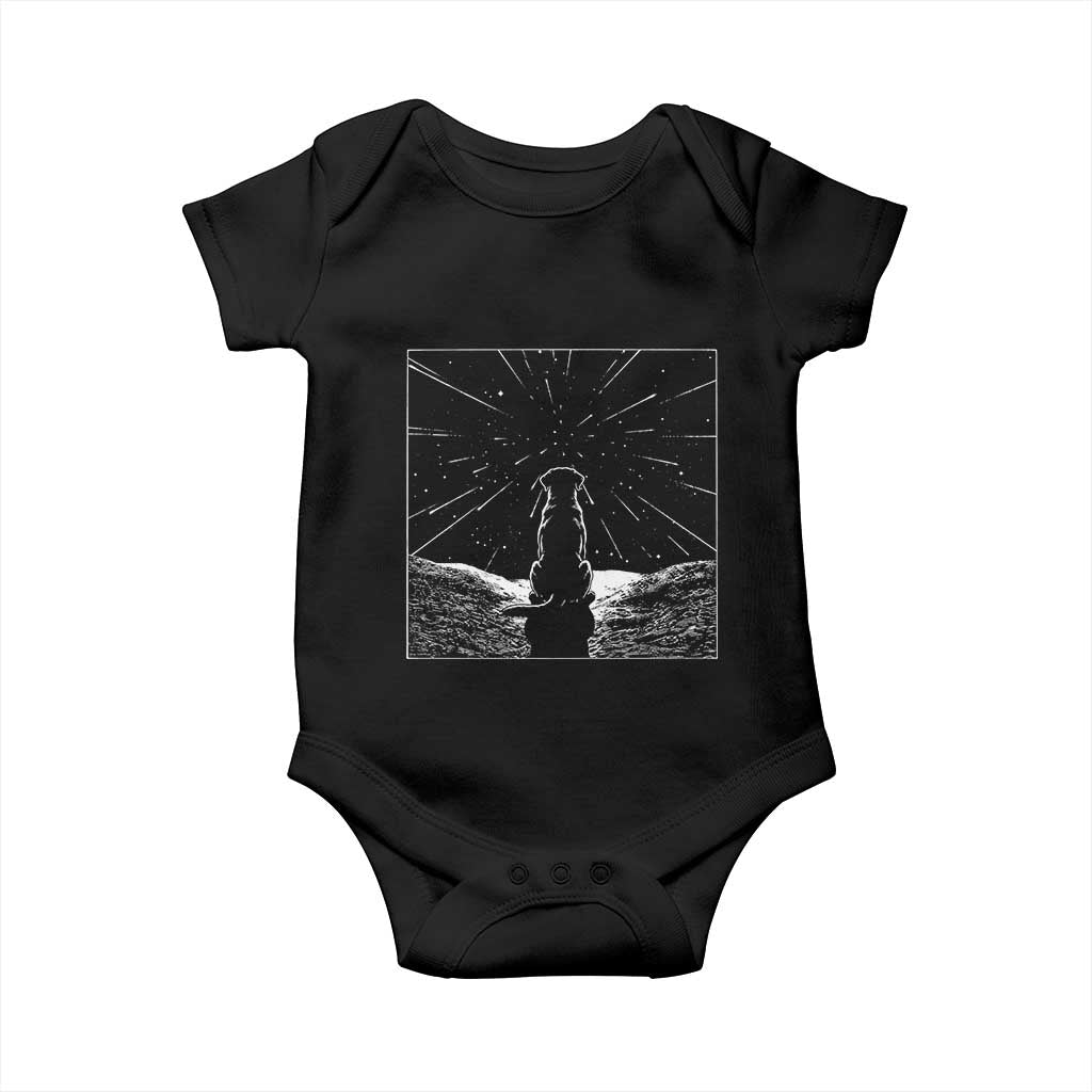Meteor Shower Science Gift Baby Onesie Dog Watching Stars TS12 Black Print Your Wear