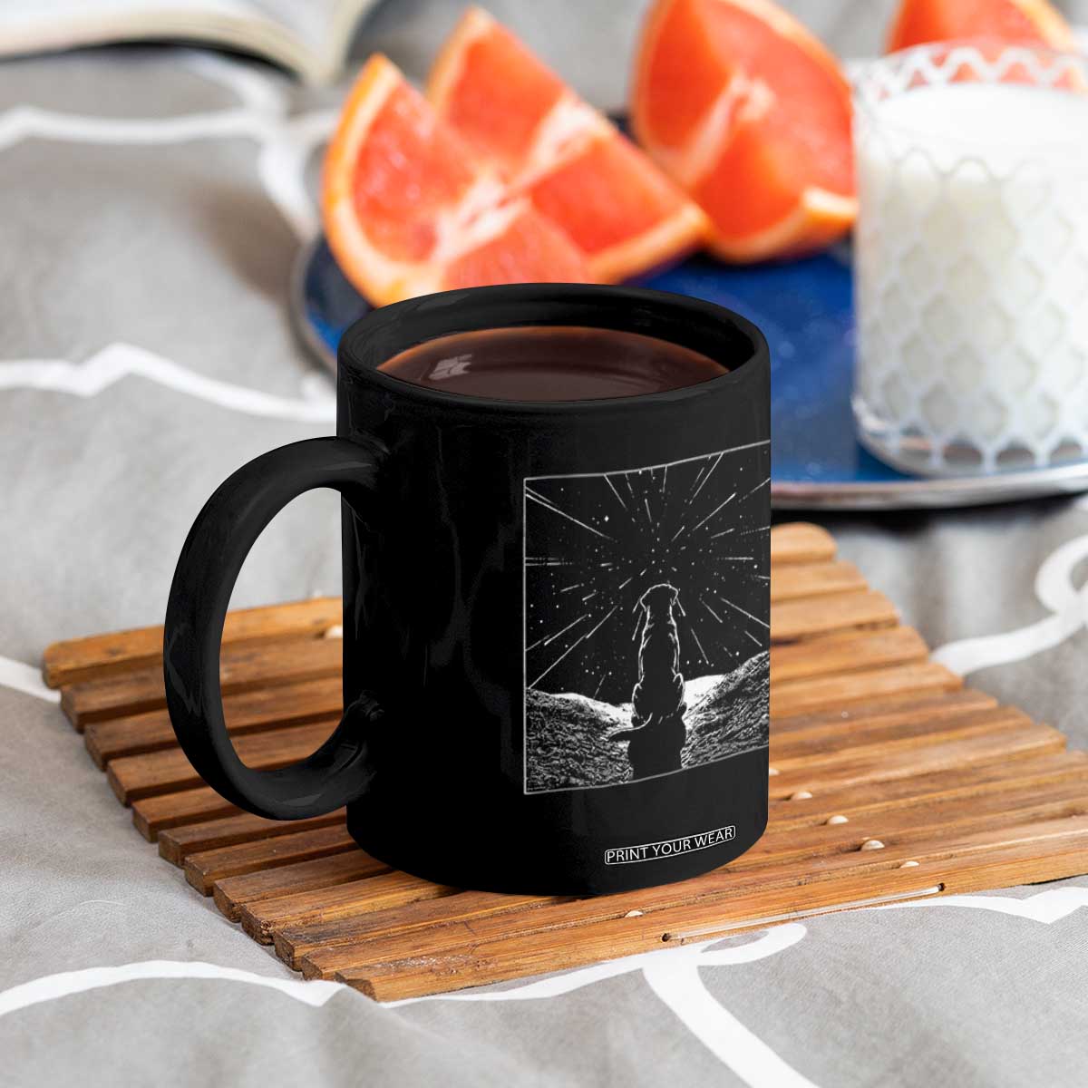 Meteor Shower Science Gift Coffee Mug Dog Watching Stars