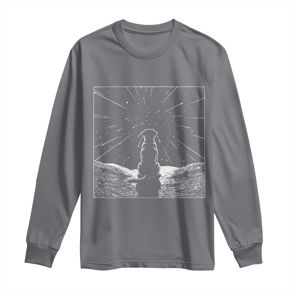 Meteor Shower Science Gift Long Sleeve Shirt Dog Watching Stars