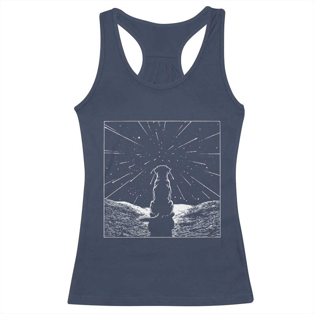 Meteor Shower Science Gift Racerback Tank Top Dog Watching Stars