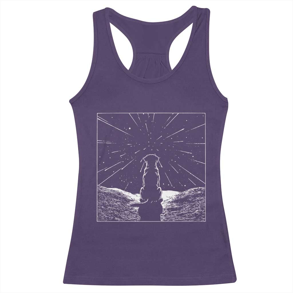 Meteor Shower Science Gift Racerback Tank Top Dog Watching Stars