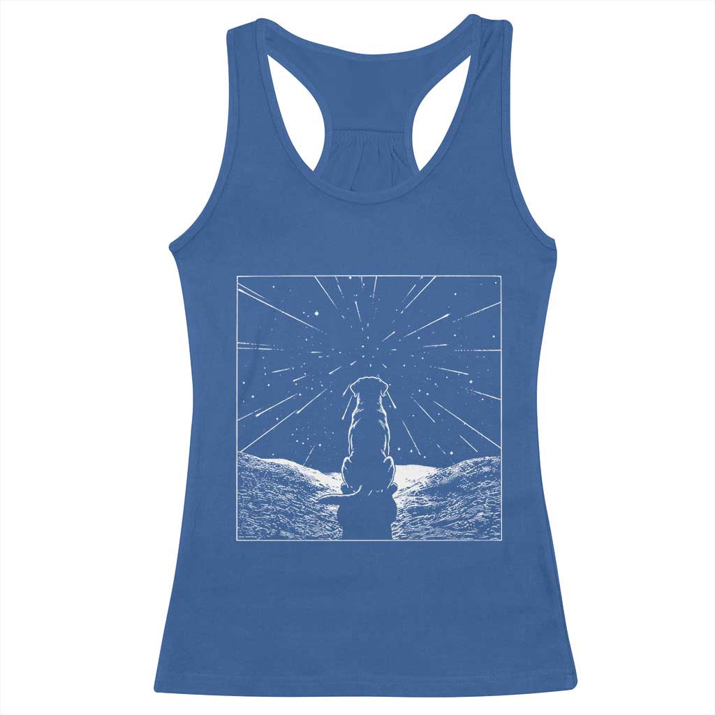 Meteor Shower Science Gift Racerback Tank Top Dog Watching Stars