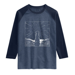 Meteor Shower Science Gift Raglan Shirt Dog Watching Stars