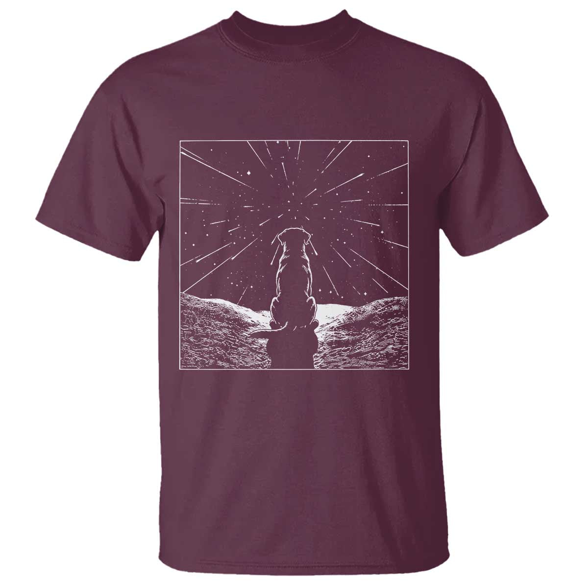 Meteor Shower Science Gift T Shirt Dog Watching Stars