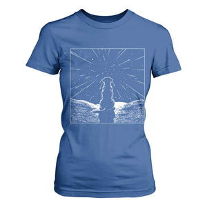 Meteor Shower Science Gift T Shirt For Women Dog Watching Stars