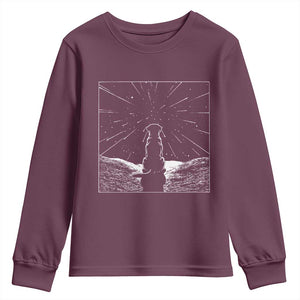 Meteor Shower Science Gift Youth Sweatshirt Dog Watching Stars