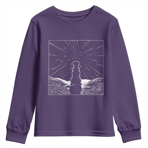 Meteor Shower Science Gift Youth Sweatshirt Dog Watching Stars
