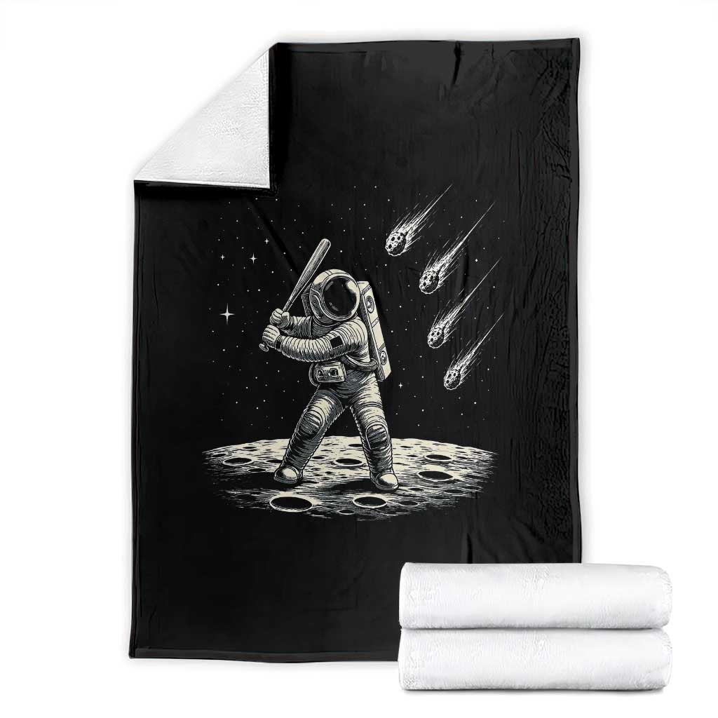 Funny Astronaut Smashing Meteors In Space Throw Blanket Astronomy Lover Gift