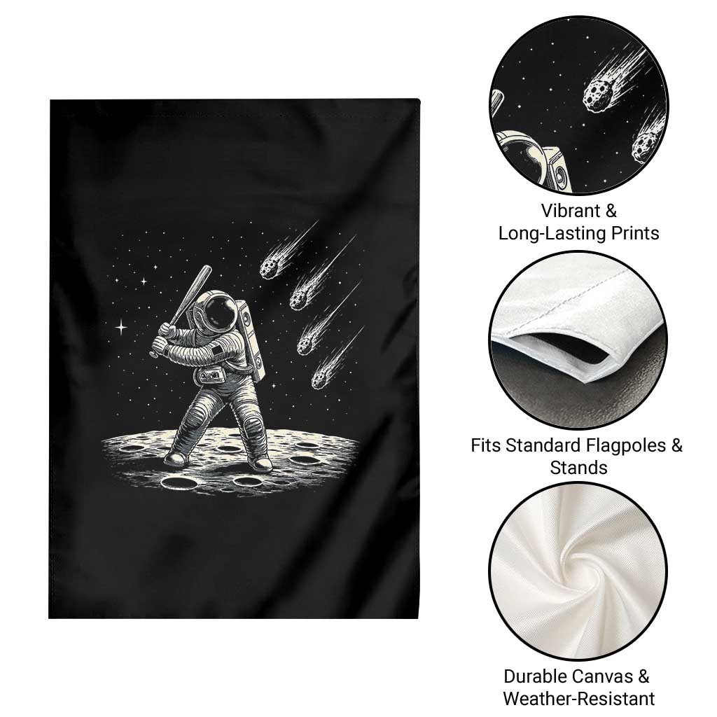 Funny Astronaut Smashing Meteors In Space Garden Flag Astronomy Lover Gift