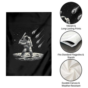Funny Astronaut Smashing Meteors In Space Garden Flag Astronomy Lover Gift