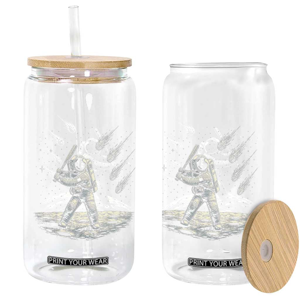 Funny Astronaut Smashing Meteors In Space Glass Can Astronomy Lover Gift