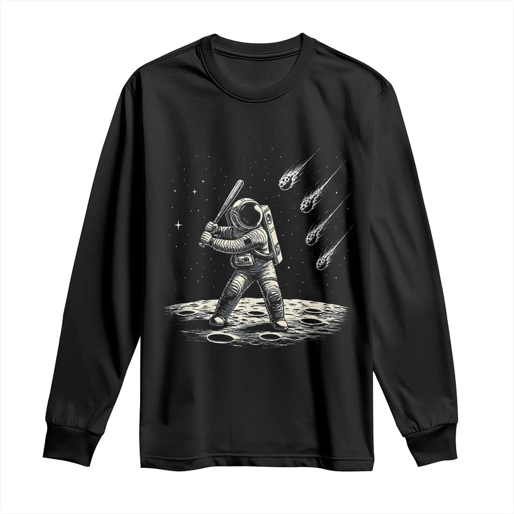 Funny Astronaut Smashing Meteors In Space Long Sleeve Shirt Astronomy Lover Gift