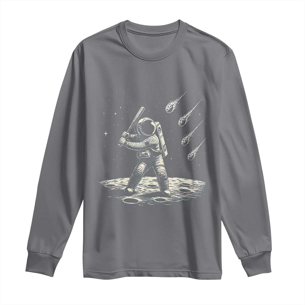 Funny Astronaut Smashing Meteors In Space Long Sleeve Shirt Astronomy Lover Gift