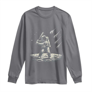 Funny Astronaut Smashing Meteors In Space Long Sleeve Shirt Astronomy Lover Gift