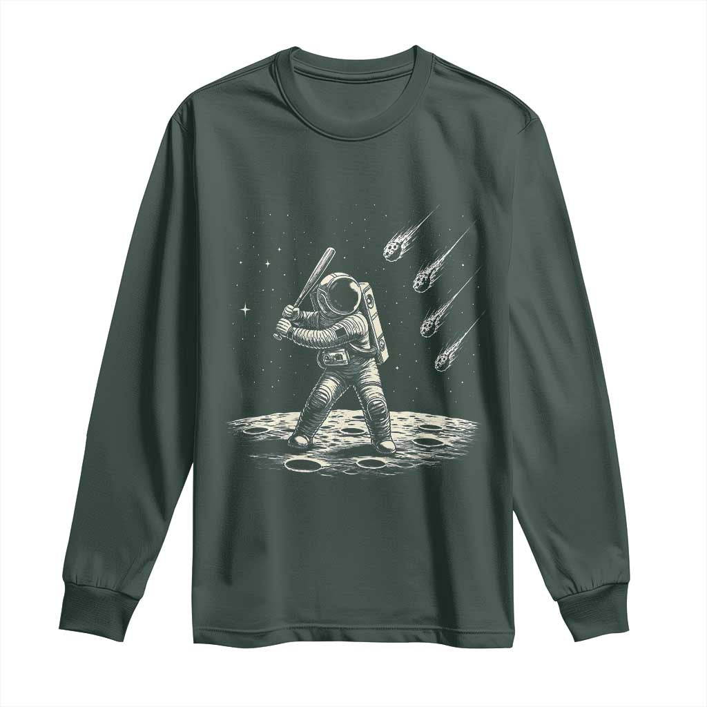 Funny Astronaut Smashing Meteors In Space Long Sleeve Shirt Astronomy Lover Gift