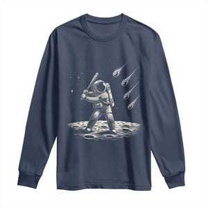 Funny Astronaut Smashing Meteors In Space Long Sleeve Shirt Astronomy Lover Gift
