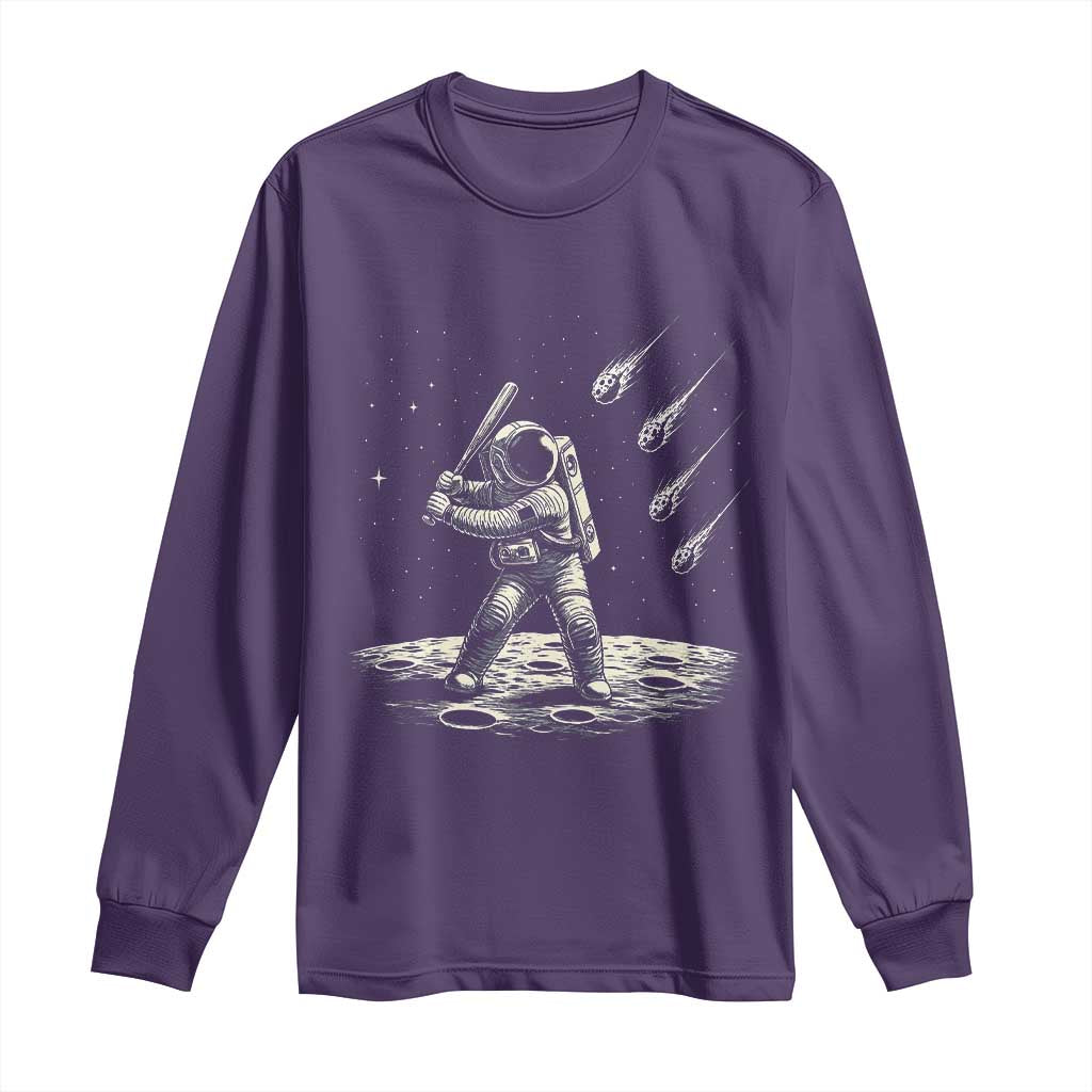 Funny Astronaut Smashing Meteors In Space Long Sleeve Shirt Astronomy Lover Gift