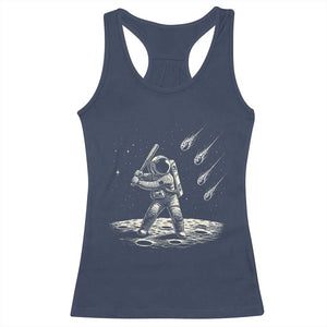 Funny Astronaut Smashing Meteors In Space Racerback Tank Top Astronomy Lover Gift