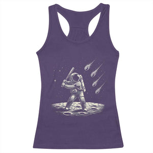 Funny Astronaut Smashing Meteors In Space Racerback Tank Top Astronomy Lover Gift