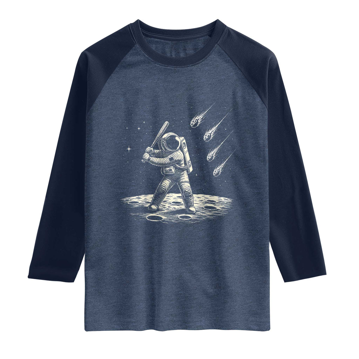 Funny Astronaut Smashing Meteors In Space Raglan Shirt Astronomy Lover Gift