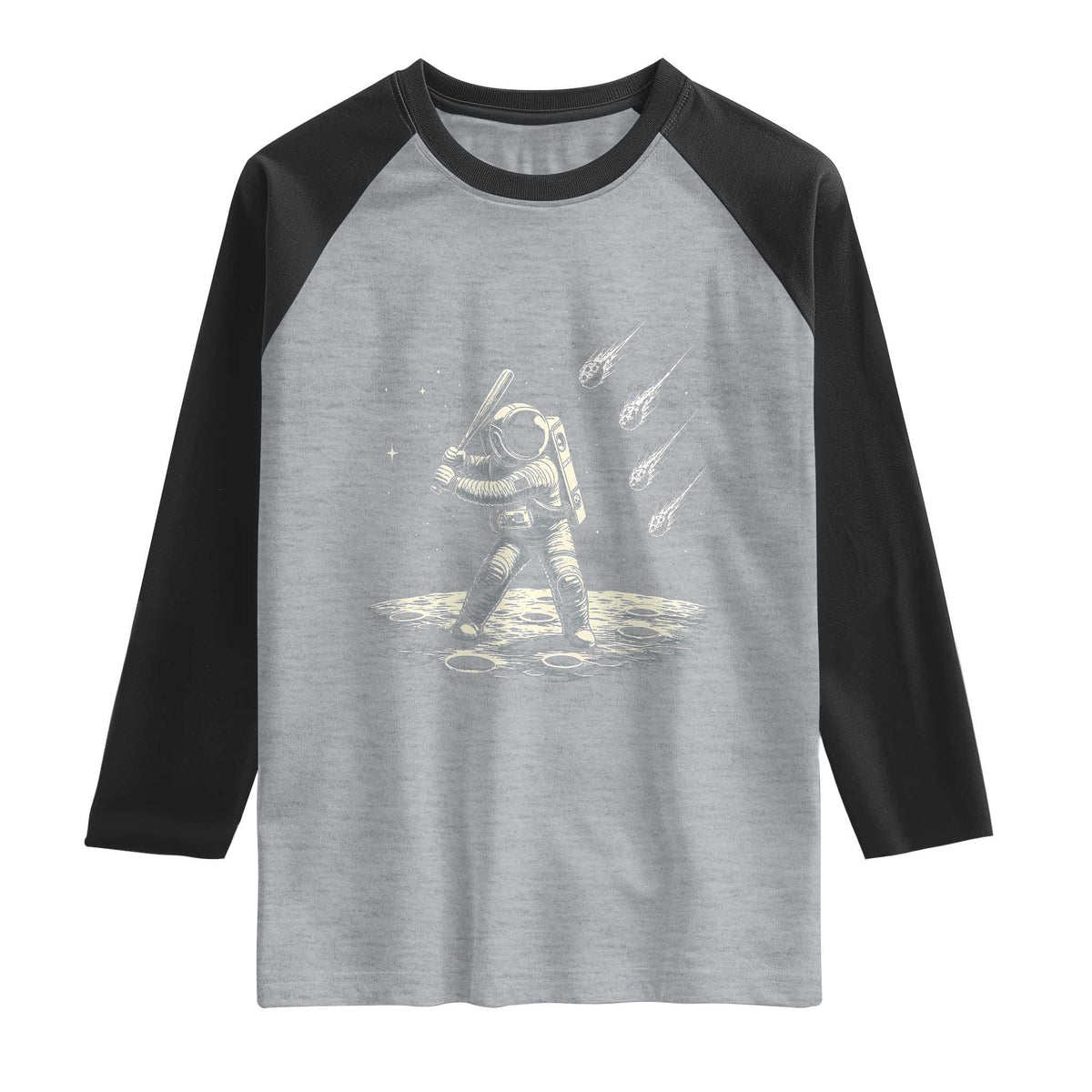 Funny Astronaut Smashing Meteors In Space Raglan Shirt Astronomy Lover Gift