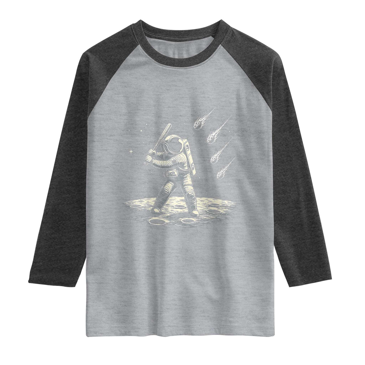Funny Astronaut Smashing Meteors In Space Raglan Shirt Astronomy Lover Gift