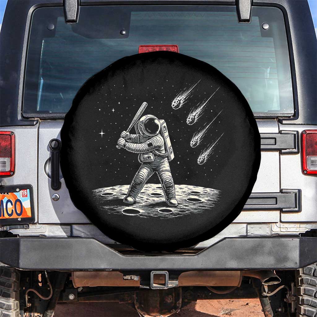 Funny Astronaut Smashing Meteors In Space Spare Tire Cover Astronomy Lover Gift TS12 No hole Black Print Your Wear