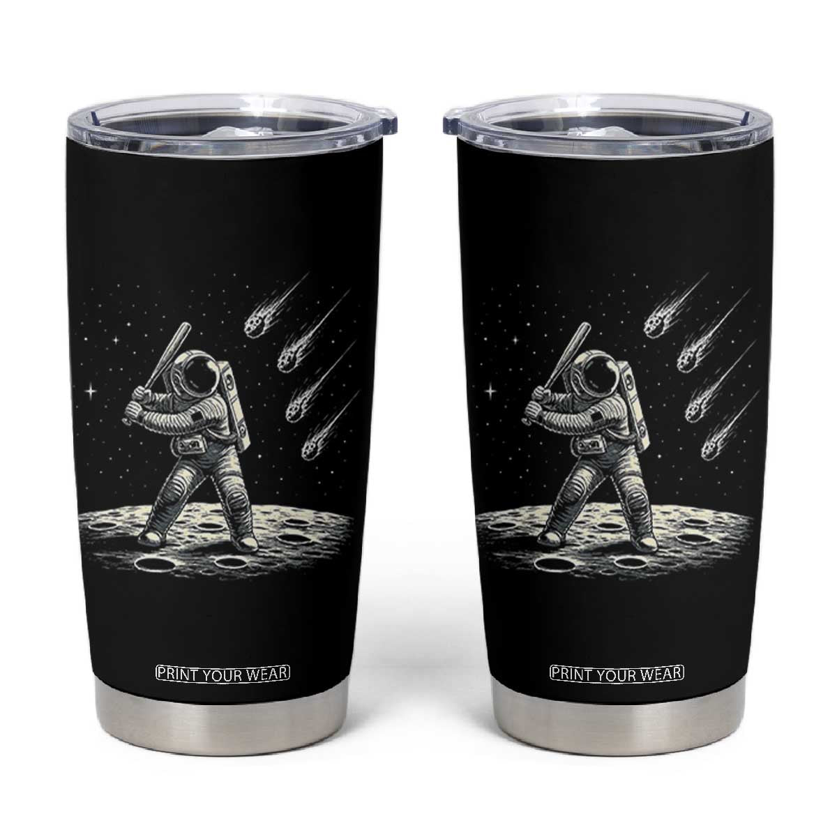 Funny Astronaut Smashing Meteors In Space Tumbler Cup Astronomy Lover Gift TS12 Black Print Your Wear