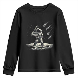 Funny Astronaut Smashing Meteors In Space Youth Sweatshirt Astronomy Lover Gift