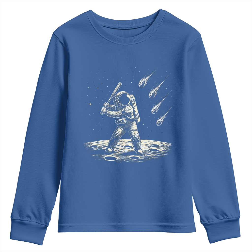 Funny Astronaut Smashing Meteors In Space Youth Sweatshirt Astronomy Lover Gift