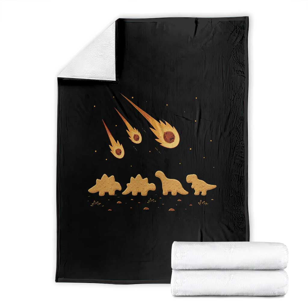 Funny Dino Chicken Nuggets Meteor Shower Throw Blanket Food Lover TS12 Black Print Your Wear