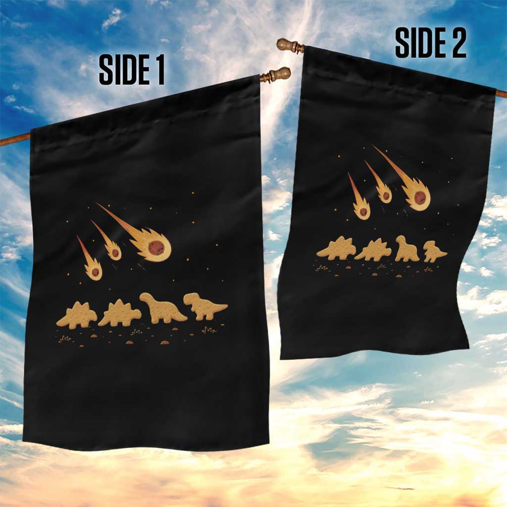 Funny Dino Chicken Nuggets Meteor Shower Garden Flag Food Lover