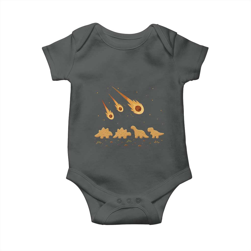 Funny Dino Chicken Nuggets Meteor Shower Baby Onesie Food Lover