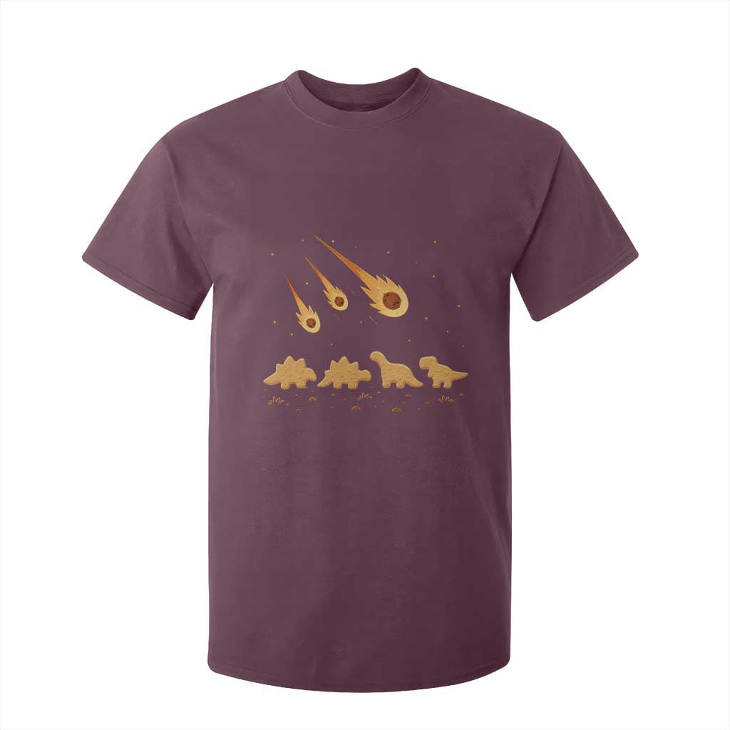 Funny Dino Chicken Nuggets Meteor Shower T Shirt For Kid Food Lover