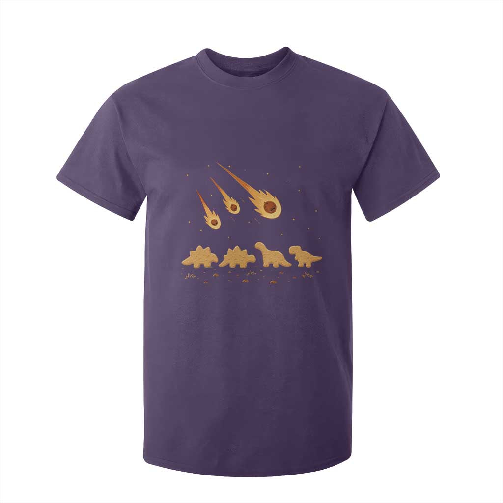 Funny Dino Chicken Nuggets Meteor Shower T Shirt For Kid Food Lover