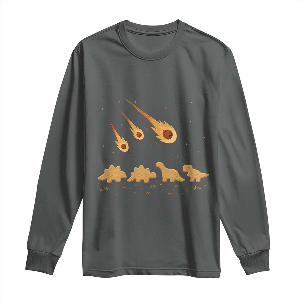 Funny Dino Chicken Nuggets Meteor Shower Long Sleeve Shirt Food Lover