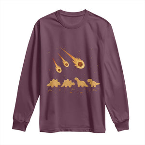 Funny Dino Chicken Nuggets Meteor Shower Long Sleeve Shirt Food Lover