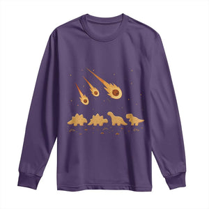 Funny Dino Chicken Nuggets Meteor Shower Long Sleeve Shirt Food Lover